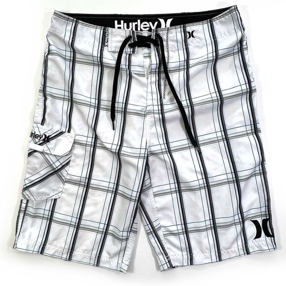 Hurley Men's Plaid Quick-Dry Board Shorts Size 30 - Picture 1 of 6